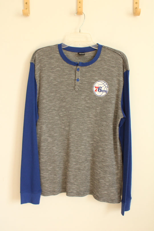 NFL 76ers Gray and Royal Blue Color Block Thermal | L