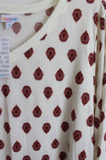 NEW LuLaRoe Emily Cream Rust Pink & Blue Patterned Dress | XL