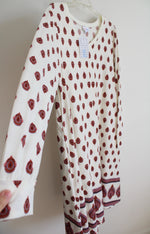 NEW LuLaRoe Emily Cream Rust Pink & Blue Patterned Dress | XL