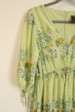 Taylor Green Blue Floral Chiffon Dress | 10