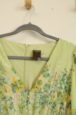 Taylor Green Blue Floral Chiffon Dress | 10