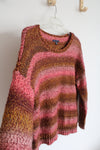 American Eagle Orange & Pink Knit Sweater | XL