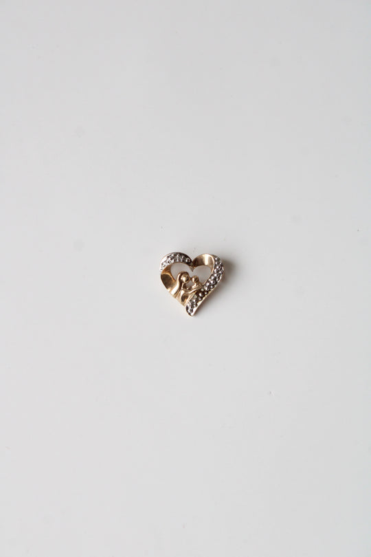 10K Yellow Gold Mother & Child Necklace Pendant