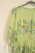 Taylor Green Blue Floral Chiffon Dress | 10
