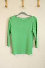 Talbots Green Pima Cotton Shirt | M Petite