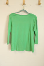 Talbots Green Pima Cotton Shirt | M Petite
