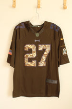 NFL Army Green and Camo Eagles #27 Jenkins Jersey | M