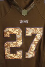 NFL Army Green and Camo Eagles #27 Jenkins Jersey | M