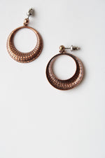 Copper Circle Stud Dangle Earrings
