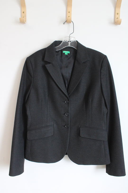 United Colors of Benneton Black Three Button Blazer | L