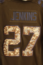 NFL Army Green and Camo Eagles #27 Jenkins Jersey | M