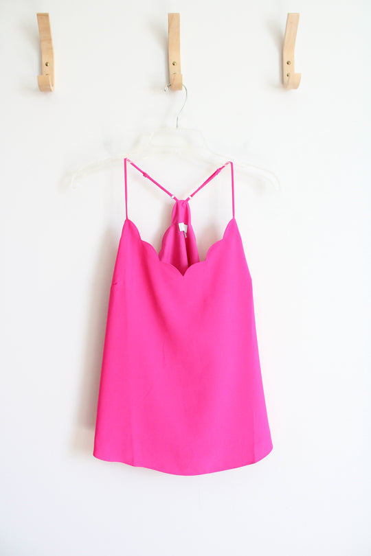 J.Crew Hot Pink Scalloped Neck Tank Top | 8
