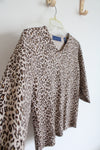 Karen Scott Brown Leopard Print Lightweight Sweater Top | M