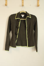 By Artisan Green Knit Silk Blend Cardigan | S
