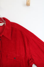 Eddie Bauer Red Corduroy Button Down Jacket | L