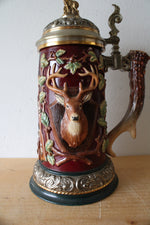 The Franklin Mint The Official 10-Point Buck Sportsman's Tankard By Rick Fields Beer Stein