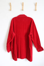 Eddie Bauer Red Corduroy Button Down Jacket | L