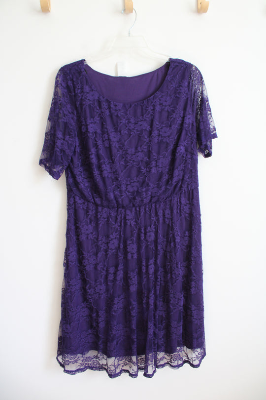 NEW Wrapper Purple Lace Dress | 2X
