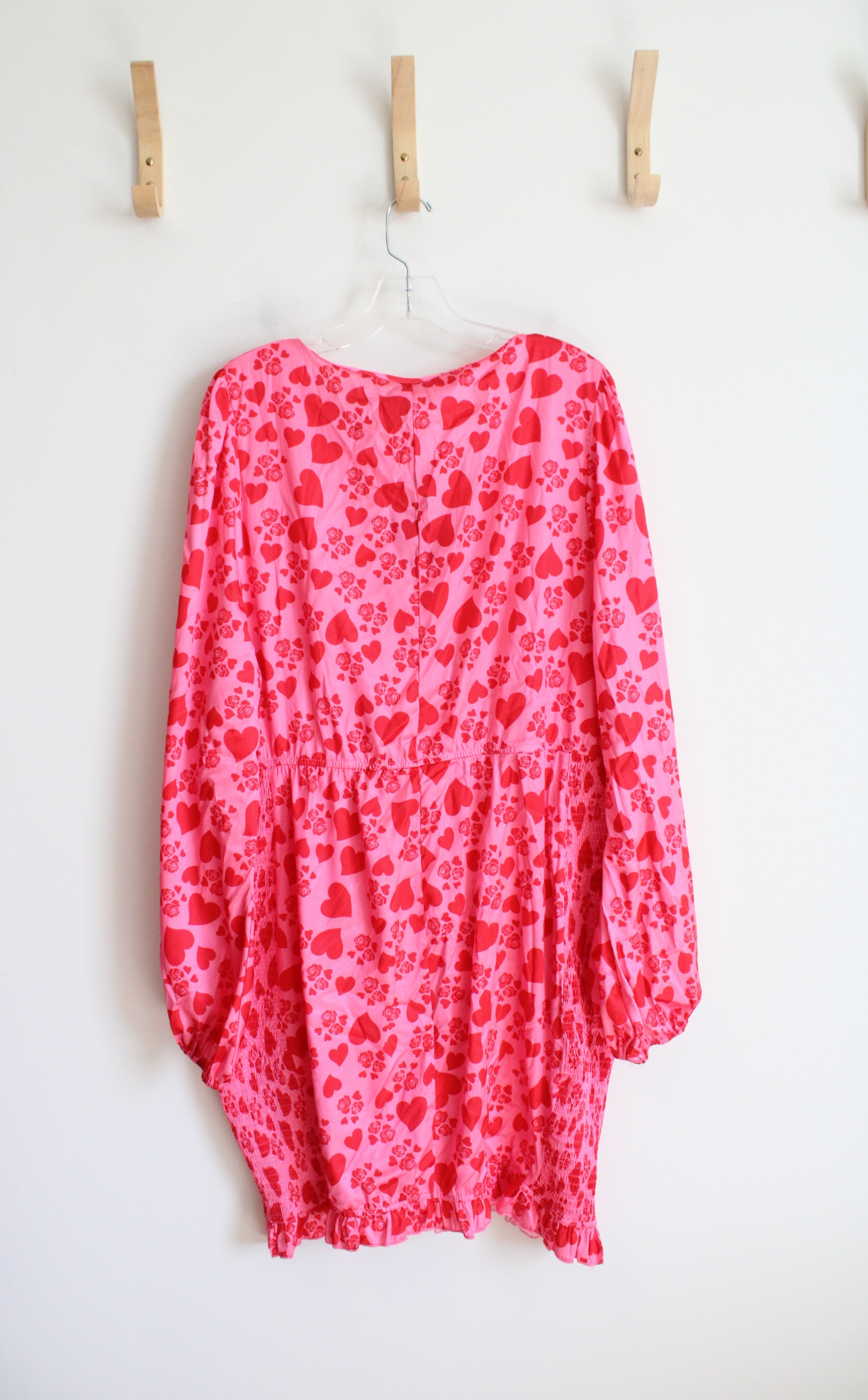 New Shein SXY Red & Pink Heart Ruched Dress | 4XL New Shein SXY Red & Pink Heart Ruched Dress | 4XL