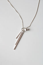 Sterling Silver Tassel Bar Pendant Necklace