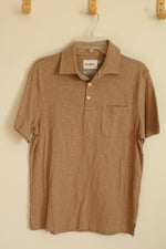 Goodfellow & Co. Tan Short Sleeve Quarter Button Polo Shirt | M