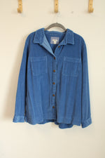 L.L. Bean Cobalt Corduroy Button Down Shirt | XL
