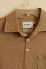 Goodfellow & Co. Tan Short Sleeve Quarter Button Polo Shirt | M