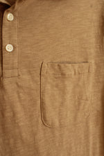 Goodfellow & Co. Tan Short Sleeve Quarter Button Polo Shirt | M