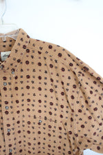 Eddie Bauer Beige Corduroy with Print Long-Sleeve Button Down Shirt | XL