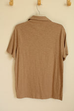 Goodfellow & Co. Tan Short Sleeve Quarter Button Polo Shirt | M