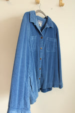 L.L. Bean Cobalt Corduroy Button Down Shirt | XL