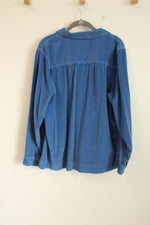 L.L. Bean Cobalt Corduroy Button Down Shirt | XL
