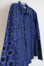 Wrangler 20X Blue & Black Patterned Button Down Shirt | XL