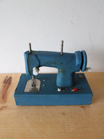 Vintage Blue Small Battery Operated Sewing Machine