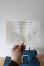 Vintage Blue Small Battery Operated Sewing Machine