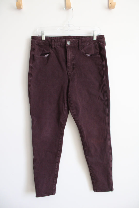 American Eagle Burgundy Hi-Rise Jeggings | 12
