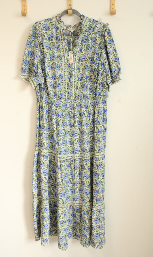 NEW Max Studio London Blue Green Floral Tiered Dress | 3X