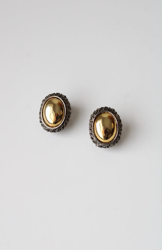 Premier Designers Gold & Silver Oval Earrings