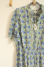 NEW Max Studio London Blue Green Floral Tiered Dress | 3X