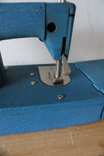 Vintage Blue Small Battery Operated Sewing Machine