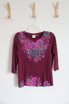 Caribbean Joe Purple Floral Top | M