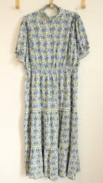 NEW Max Studio London Blue Green Floral Tiered Dress | 3X