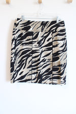 Kelly By Clinton Kelly Tan Black Zebra Pencil Skirt | 10