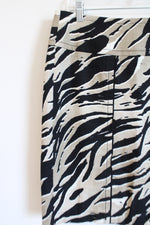 Kelly By Clinton Kelly Tan Black Zebra Pencil Skirt | 10