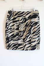 Kelly By Clinton Kelly Tan Black Zebra Pencil Skirt | 10