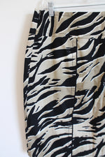 Kelly By Clinton Kelly Tan Black Zebra Pencil Skirt | 10