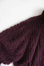 American Eagle Maroon Full Zip Sherpa Coat | L