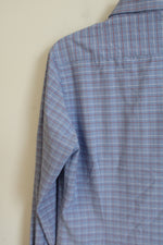 Blue Red & White Plaid Button Down Shirt | M