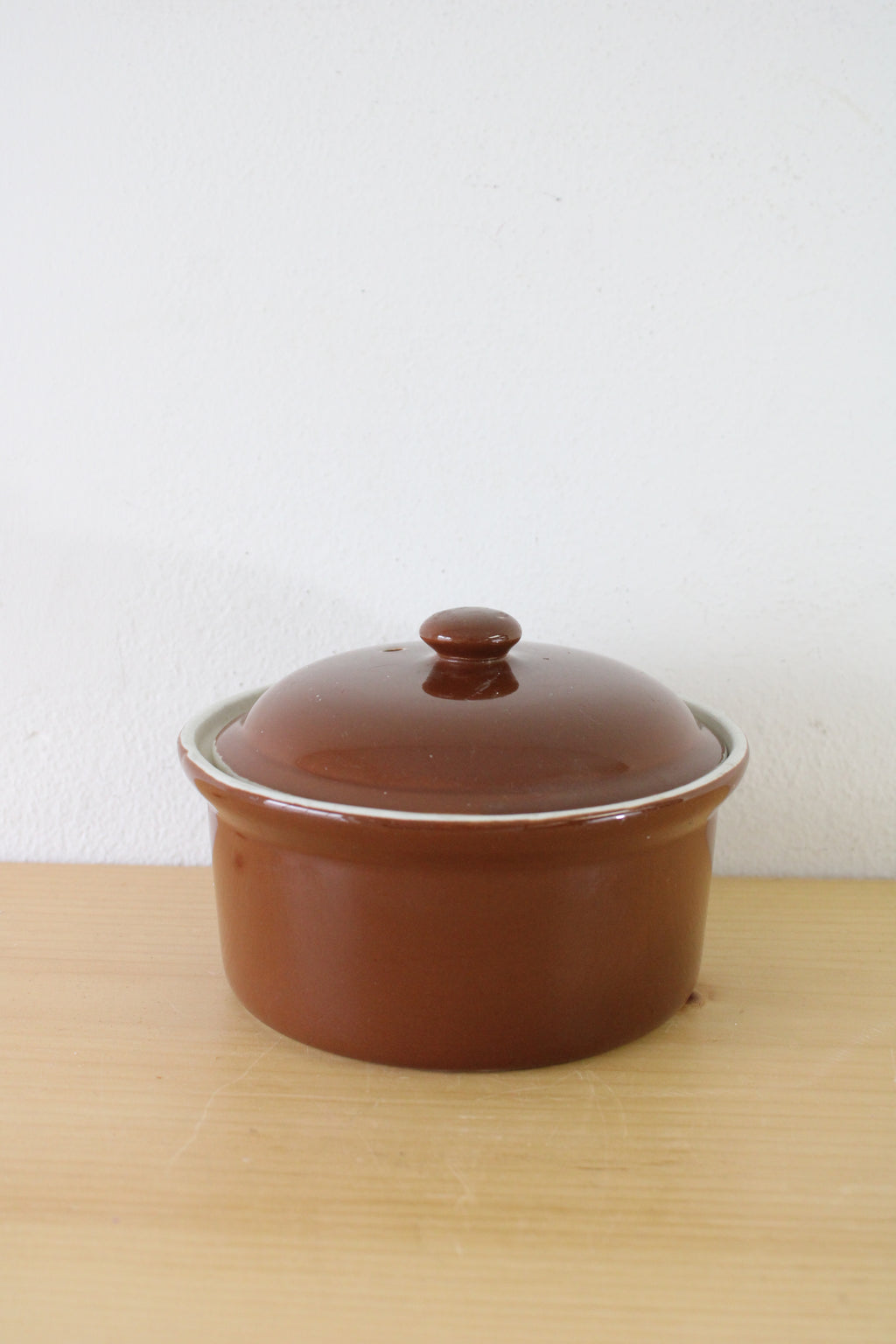 Hall Vintage Covered Brown Ceramic Dish