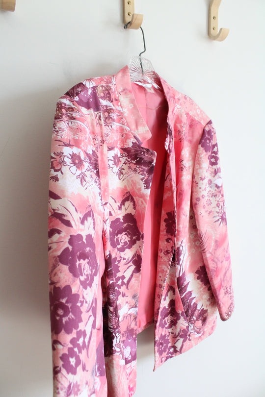 Alia Plus Pink & Purple Floral Jacket | 18W